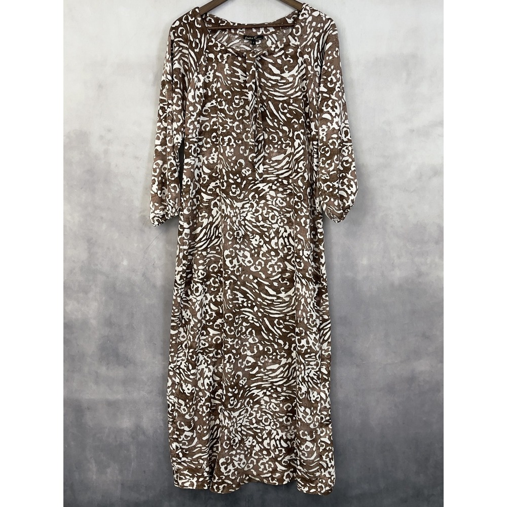 Jackie O Loungewear‎ Maxi Dress Womens Small Resort Coastal Animal Print Stretch